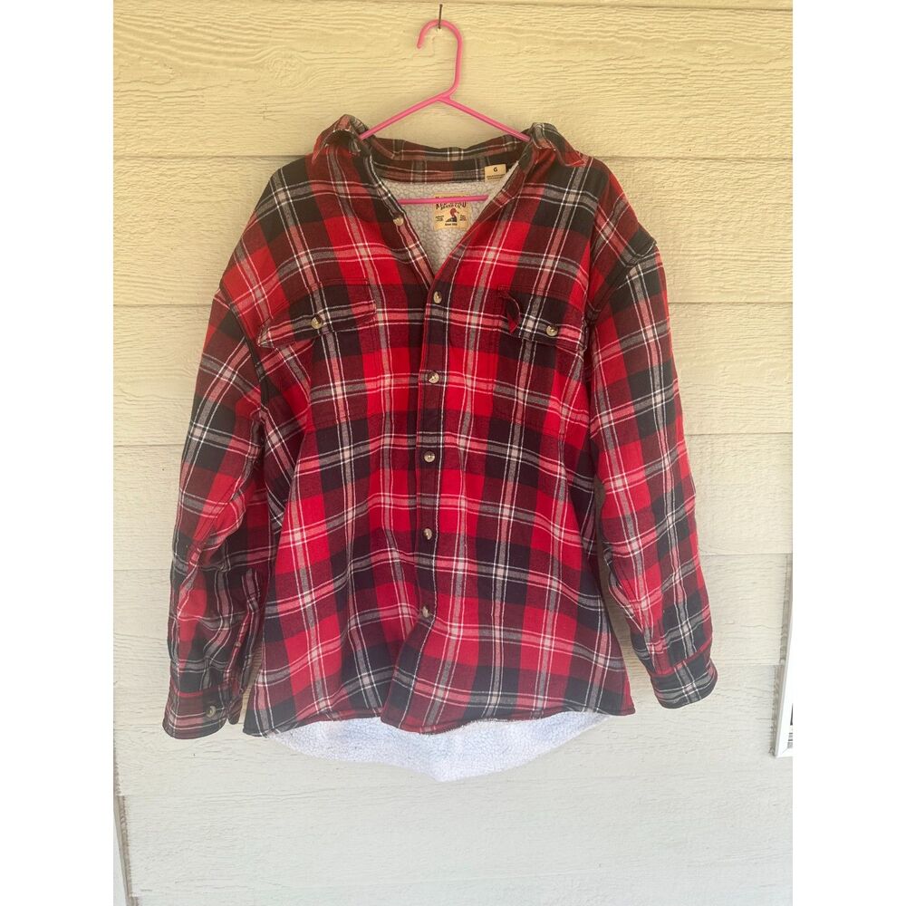 RedHead Brand Co. Sherpa Lined Plaid Flannel Shirt Jacket Men's Size Large